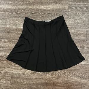 EUC Vintage Karl Lagerfeld Black Viscose Skirt Made in France‎ Sz 44 A-Line Mini